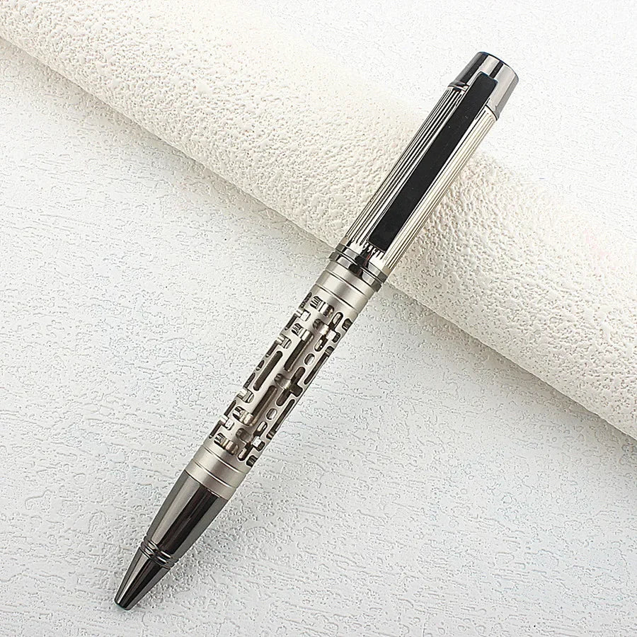Luxury Twist Metal Ballpoint Pen, Stripes Ballpoint Pens Retractable Rotate Metal Rollerball Pens