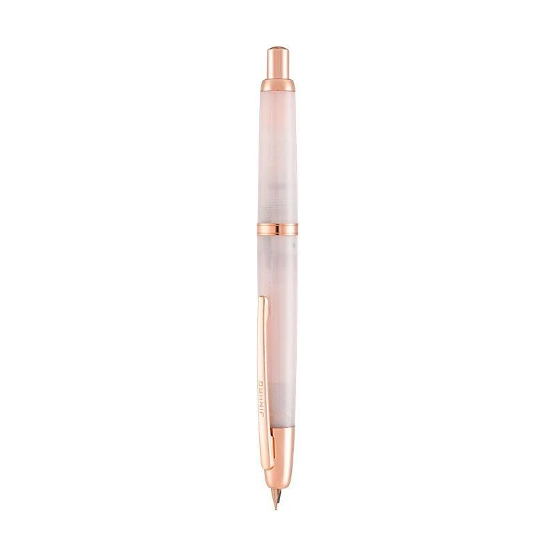 Limited Color! JINHAO 20 Press Fountain Pen Pink Gold Clip Resin EF F Nib Converter Gift Stationery School Supplies PK 10 A1